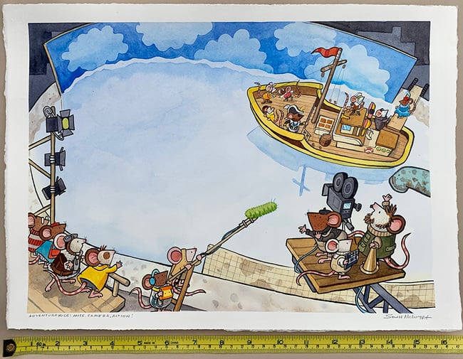 Mice Camera Action Original Art: Bathtub FIlm Set