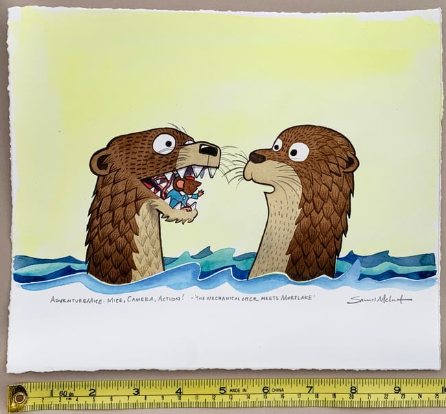 Mice Camera Action Original Art: Morlake meets the Fake Otter