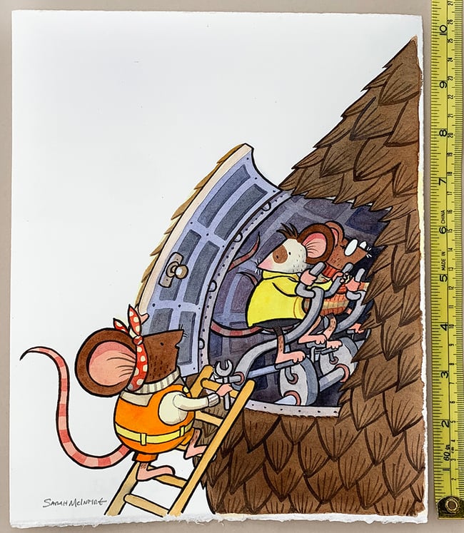 Mice Camera Action Original Art: Powering the Mechanical Otter