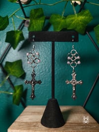 Image 1 of Crucifix Chainmaille Earrings
