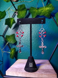 Image 2 of Crucifix Chainmaille Earrings