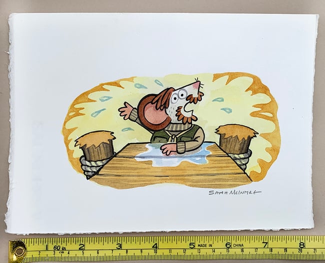 Mice Camera Action Original Art: Director Darryl Z. Cheeseburger Calls for Help