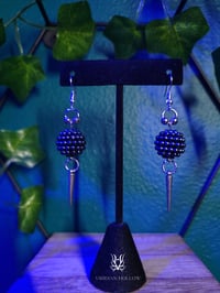 Navy Blue Spike Earrings