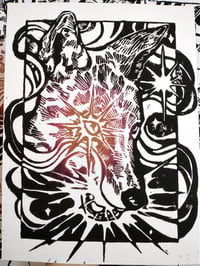 Image of "Self-Made North Star" Lino Print