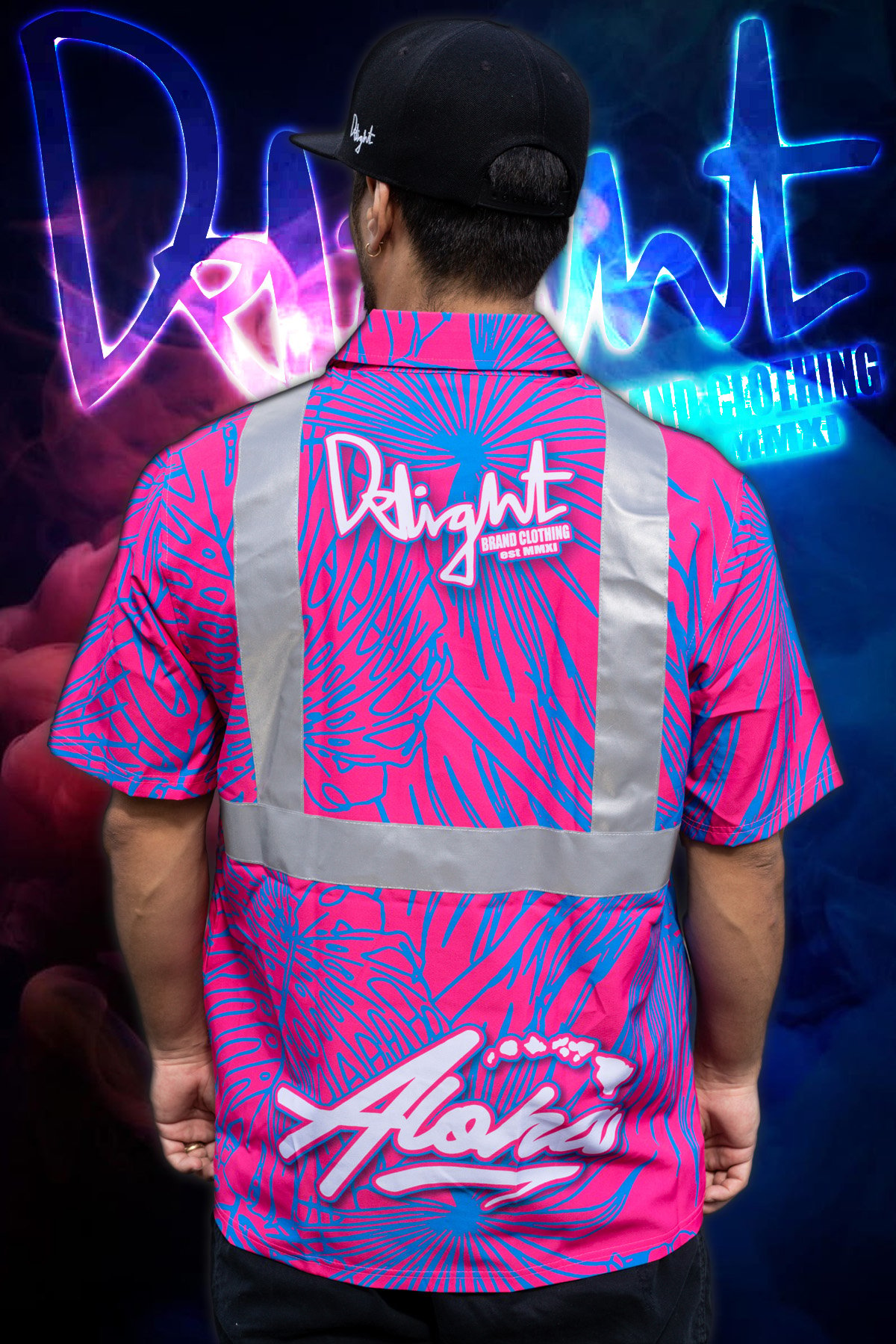 Aloha Islands - Pink/Cyan - Tropix High Viz. (4-way-stretch)