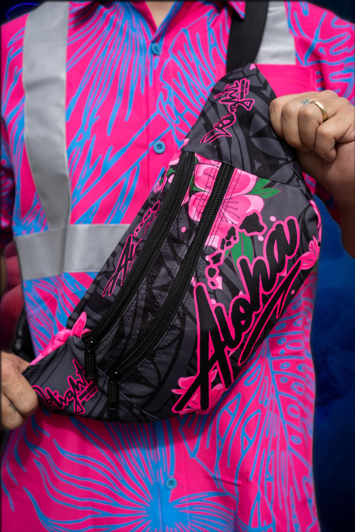 Aloha Islands Fanny Pack - (Royal Pink-Floral/Tribal)