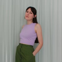 Image 2 of Phuncle cropped merino tank top - Lilac