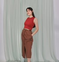 Image 16 of Phuncle cropped merino tank top - Brick