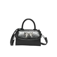 Image 6 of PU Leather Silver Bow Crossbody Bag