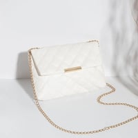 Image 3 of PU Leather Quilted Look Square Magnetic Closure Crossbody Bag