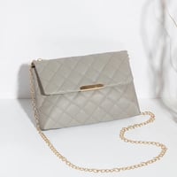 Image 4 of PU Leather Quilted Look Square Magnetic Closure Crossbody Bag