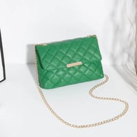 Image 9 of PU Leather Quilted Look Square Magnetic Closure Crossbody Bag