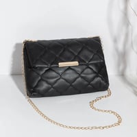 Image 2 of PU Leather Quilted Look Square Magnetic Closure Crossbody Bag