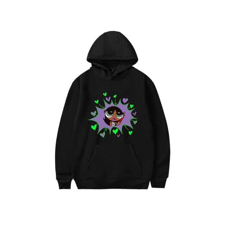 POWDERPUFF  X AKLOSETT HOODIE-  BLACK