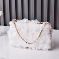 Image 3 of Sheer Fabric Floral Rose Evening Bag