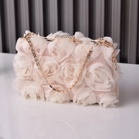 Image 5 of Sheer Fabric Floral Rose Evening Bag