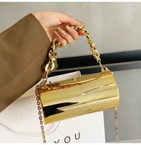 Image 1 of Cylindrical Metallic Evening Bag