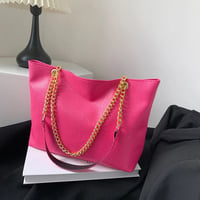 Image 4 of PU Leather Chain Strap Tote Bag