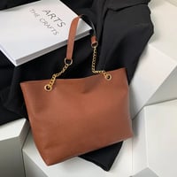 Image 5 of PU Leather Chain Strap Tote Bag