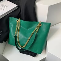 Image 6 of PU Leather Chain Strap Tote Bag