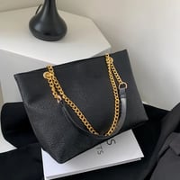 Image 2 of PU Leather Chain Strap Tote Bag