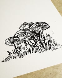 Image 1 of Minimalist Mushroom Linocut Block Print