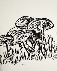 Image 3 of Minimalist Mushroom Linocut Block Print