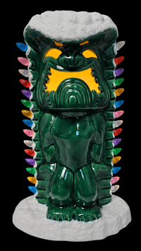 Image 2 of Tiki Classics Large 12" Ceramic Christmas Ku Tiki Lamp Green