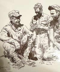 Image 2 of Marines - World War II Pen Drawing