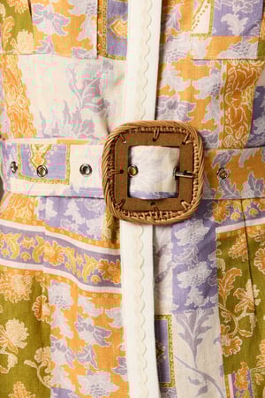 Image of Billie Button up Short Dress. Patchwork Floral Print. By Winona Australia.