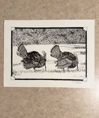 Image 2 of Turkeys Strutting - Pen Drawing