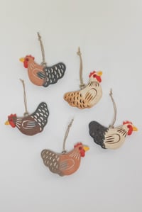 Image 1 of Chicken Ornaments - Dark and Light