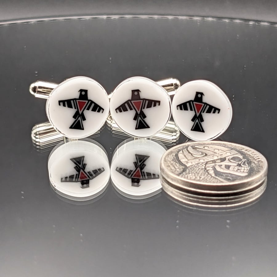 Image of Cuff Link/Tie Tack set - Thunderbird
