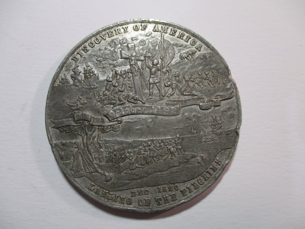 World's Columbian Medal Featuring Pilgrims, Columbus & the Declaration of Independence