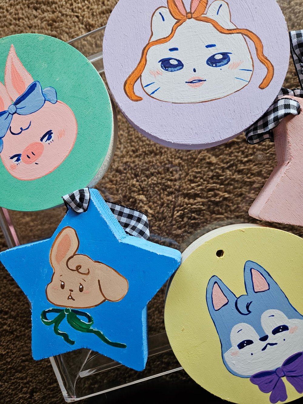 Image of SKZOO Wooden Hand-painted Hanging Ornaments