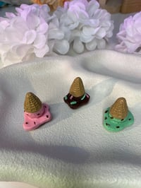 Clay Ice Cream Spilt Refrigerator magnets set of 3