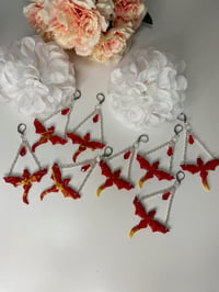 Red Dragon Clay Dangle Earrings 