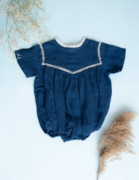 Image 2 of Indigo | Baby Girl Gift Hamper with Cotton Romper and Swaddle 