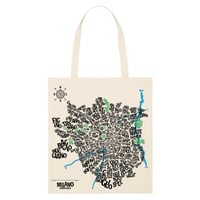 MILANO - Typographic Map Tote Bag