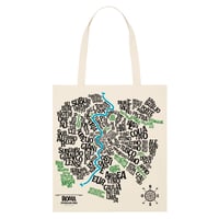 ROMA - Typographic Map Tote Bag