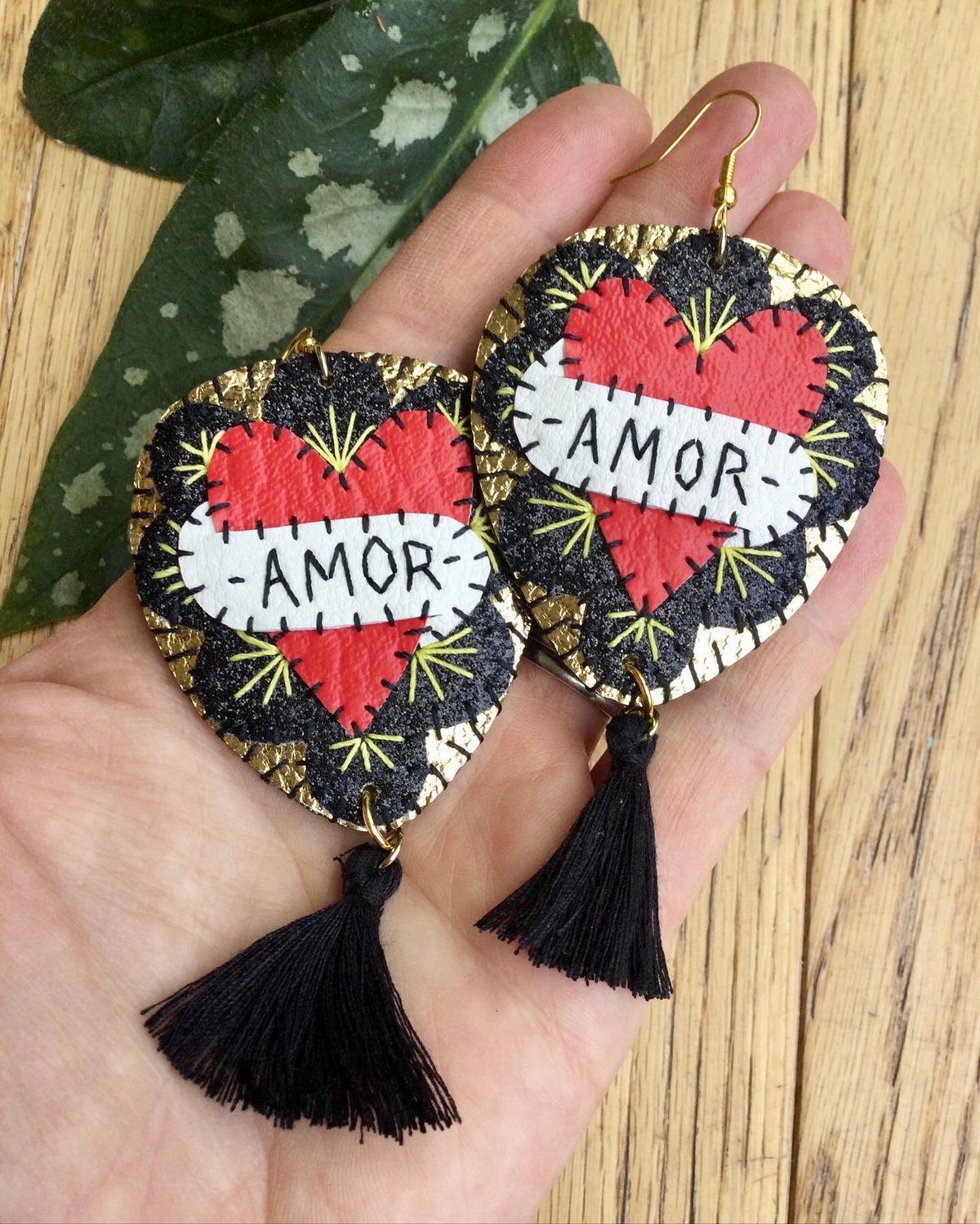 Image of Amor Mexican Heart Earrings