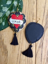 Image 4 of Amor Mexican Heart Earrings