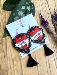 Image 5 of Amor Mexican Heart Earrings