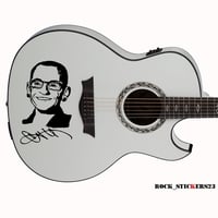 Image 1 of Chester Bennington guitar sticker guitar Linkin Park decal plus autograph