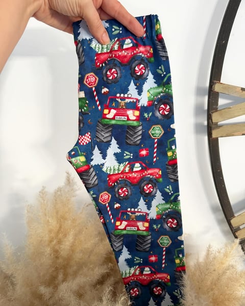 Image of Monster Truck Christmas Leggings 