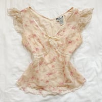 silk floral lace top