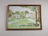 Image 1 of Ernest Aldworth (1889-1977) Watercolour Painting, Boys Walking on Village Green, Framed, age defects