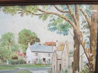 Image 5 of Ernest Aldworth (1889-1977) Watercolour Painting, Boys Walking on Village Green, Framed, age defects