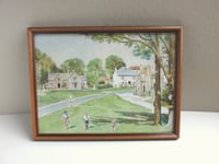 Image 2 of Ernest Aldworth (1889-1977) Watercolour Painting, Boys Walking on Village Green, Framed, age defects