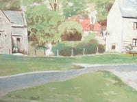 Image 9 of Ernest Aldworth (1889-1977) Watercolour Painting, Boys Walking on Village Green, Framed, age defects